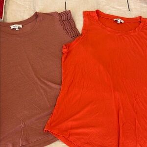 Another Love Orange and Mauve Muscle Tees XL